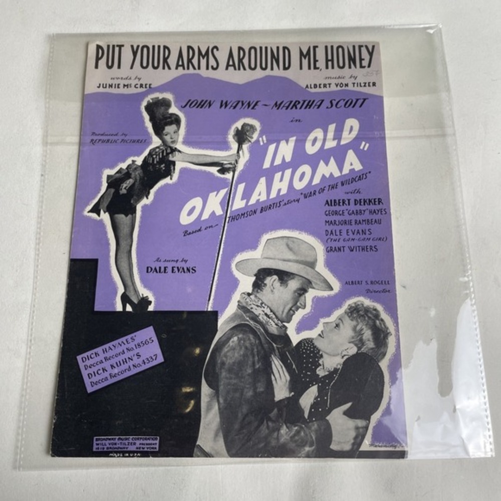 Put Your‎ Arms Around Me Honey Sheet Music -  Vintage 1937